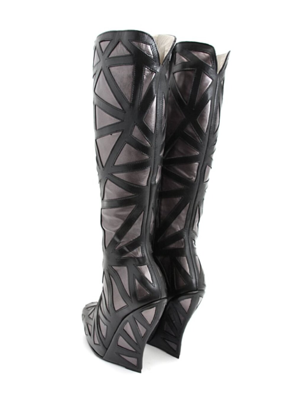 John Fluevog Black & Silver LA Malibu Boots Women US size 9 (Rare, Cosplay). - Picture 5 of 8